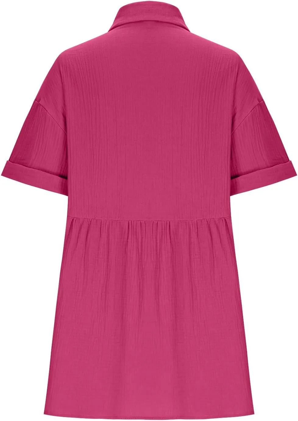 Summer Dresses for Women 2025 Trendy Linen Cotton Short Sleeve Sundressses Button Down Wedding Guest Mini Outfits