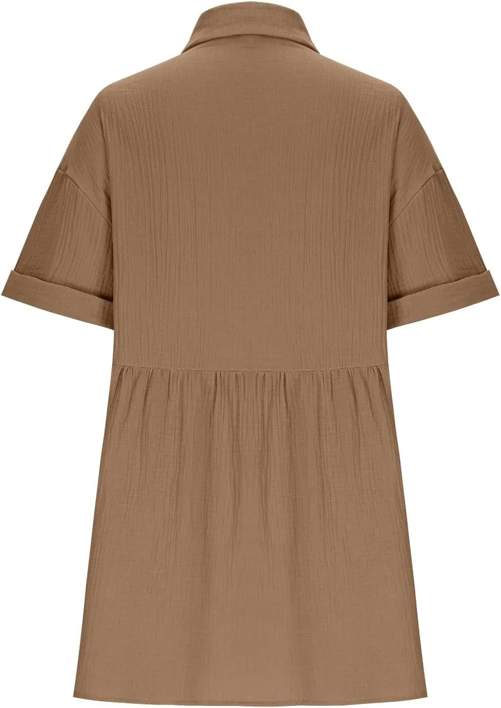 Summer Dresses for Women 2025 Trendy Linen Cotton Short Sleeve Sundressses Button Down Wedding Guest Mini Outfits