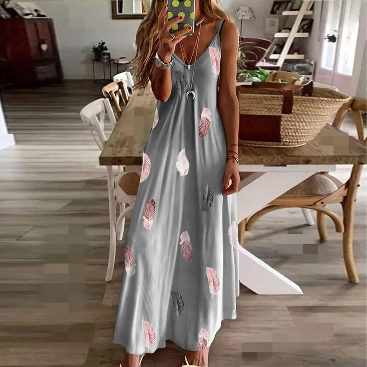 Summer Dresses for Women 2025 Vacation Casual Plus Size Maxi Beach Sun Dress Boho Flowy Long Suspender Sundress