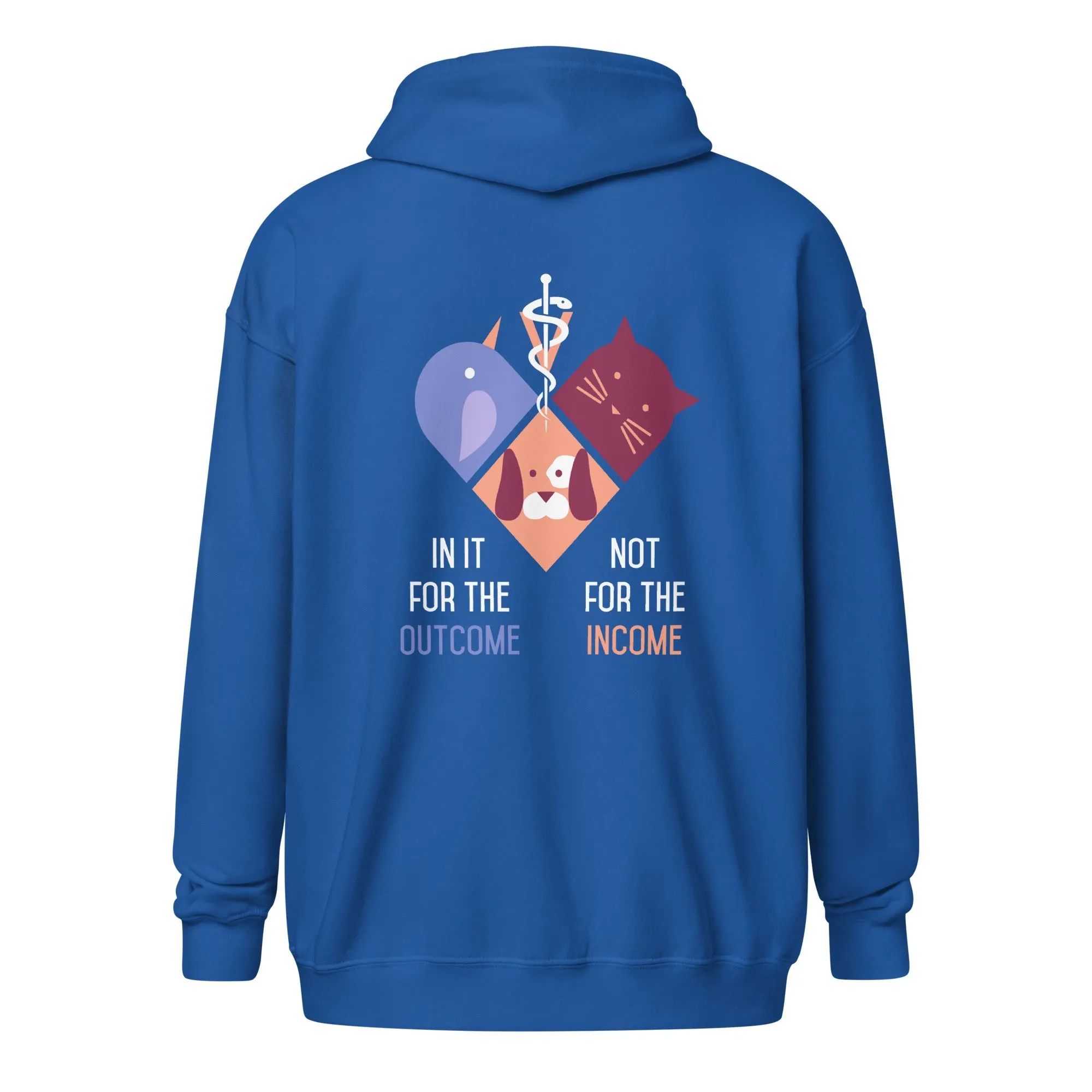 Veterinary Medicine - In it of the outcome not for the income Gildan Heavy Blend Adult Zip Hoodie