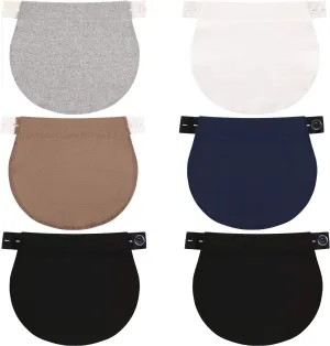 WILLBOND 6 Packs Maternity Pants Extender Adjustable Waist Extenders Pregnancy Waistband Elastic Pregnancy Trouser Belly Bands for Pregnant Women Maternity Band for Jeans Pants