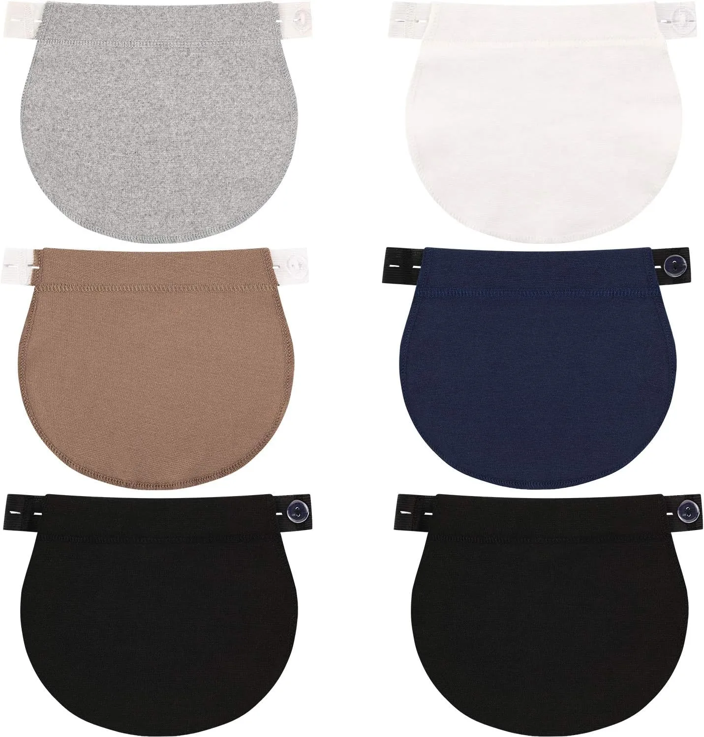 WILLBOND 6 Packs Maternity Pants Extender Adjustable Waist Extenders Pregnancy Waistband Elastic Pregnancy Trouser Belly Bands for Pregnant Women Maternity Band for Jeans Pants