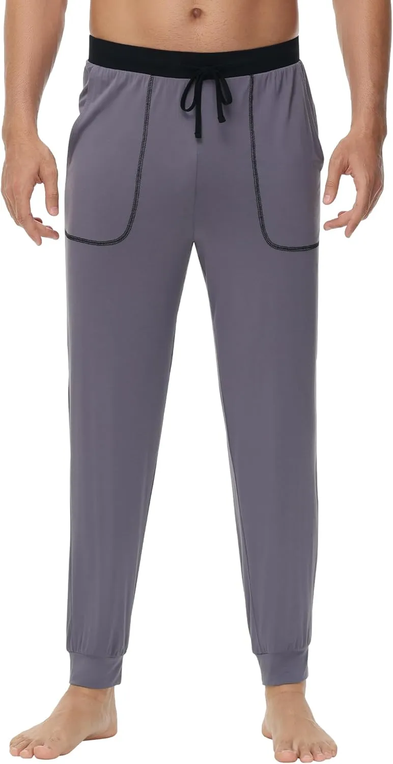 WiWi Viscose from Bamboo Mens Pajama Pants Jogger Bottoms Sleep Pant with Pockets Sweatpants S-XXL