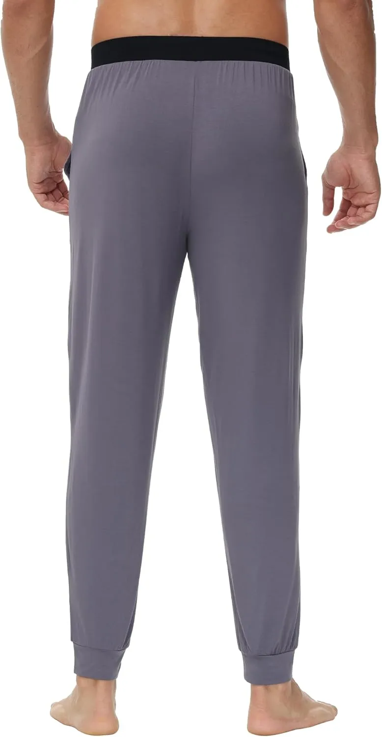 WiWi Viscose from Bamboo Mens Pajama Pants Jogger Bottoms Sleep Pant with Pockets Sweatpants S-XXL