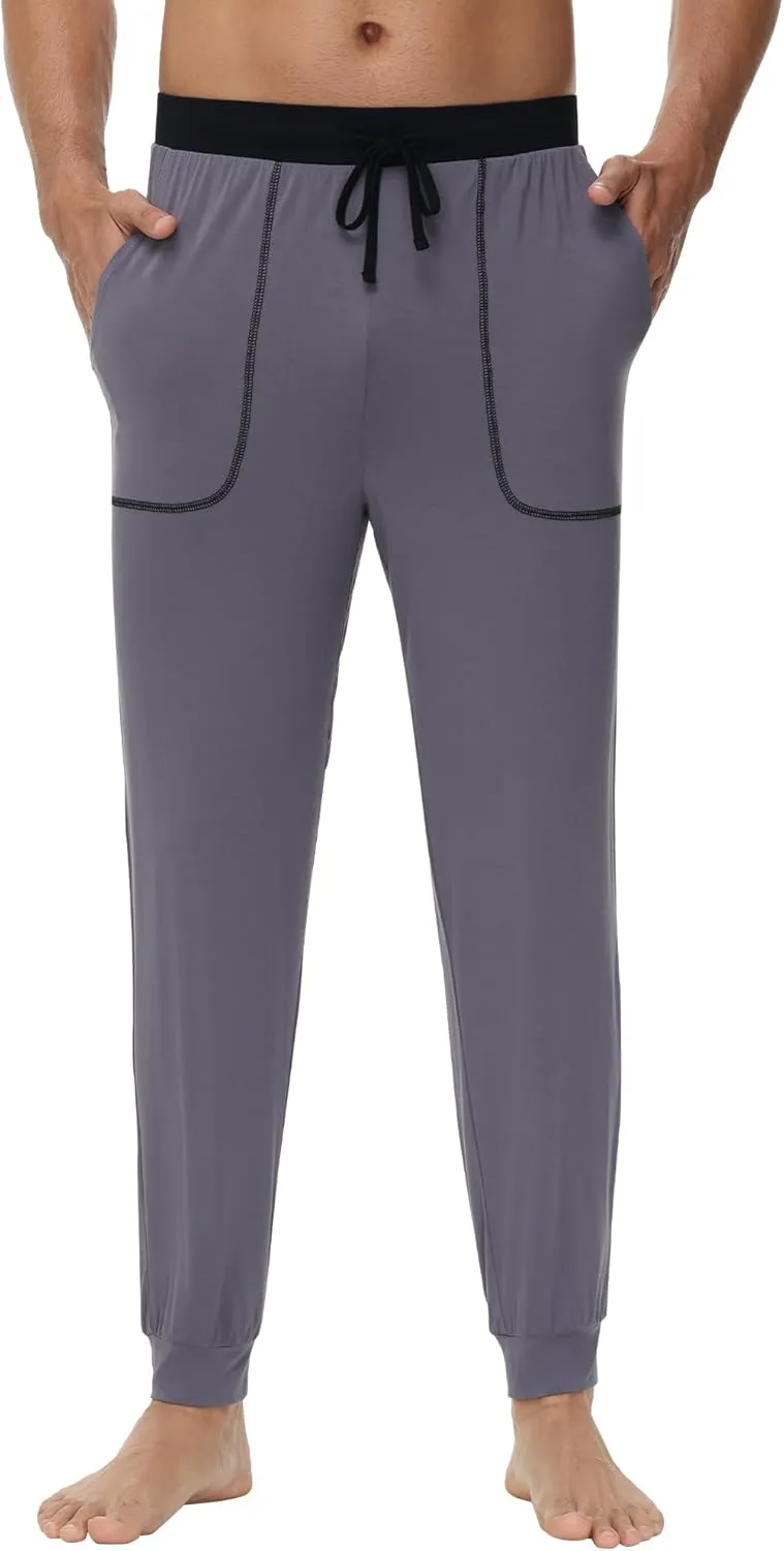 WiWi Viscose from Bamboo Mens Pajama Pants Jogger Bottoms Sleep Pant with Pockets Sweatpants S-XXL