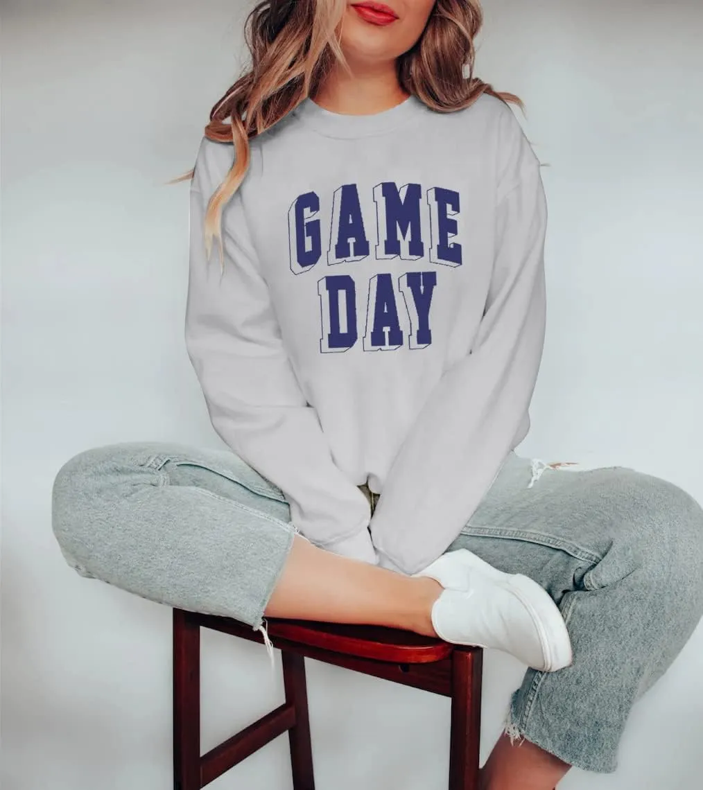 Women Game Day Sweatshirt Football Fan Game Day Shirt Letter Print Long Sleeve Casual Top