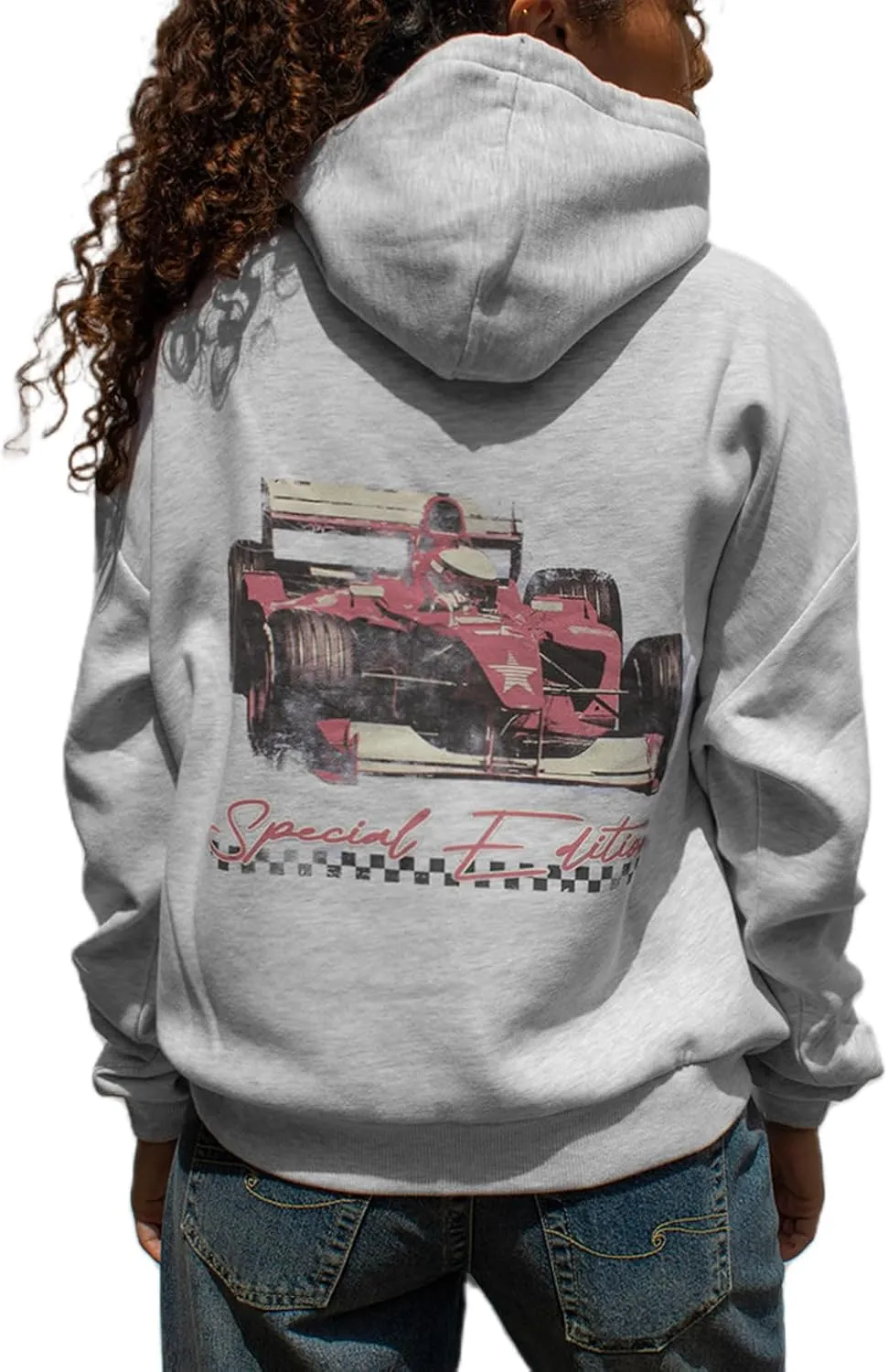 Women Graphic Hoodie Sweatshirt Y2K Fairy Grunge Loose Oversized Long Sleeve Hooded Pullover Fall Winter Streetwear