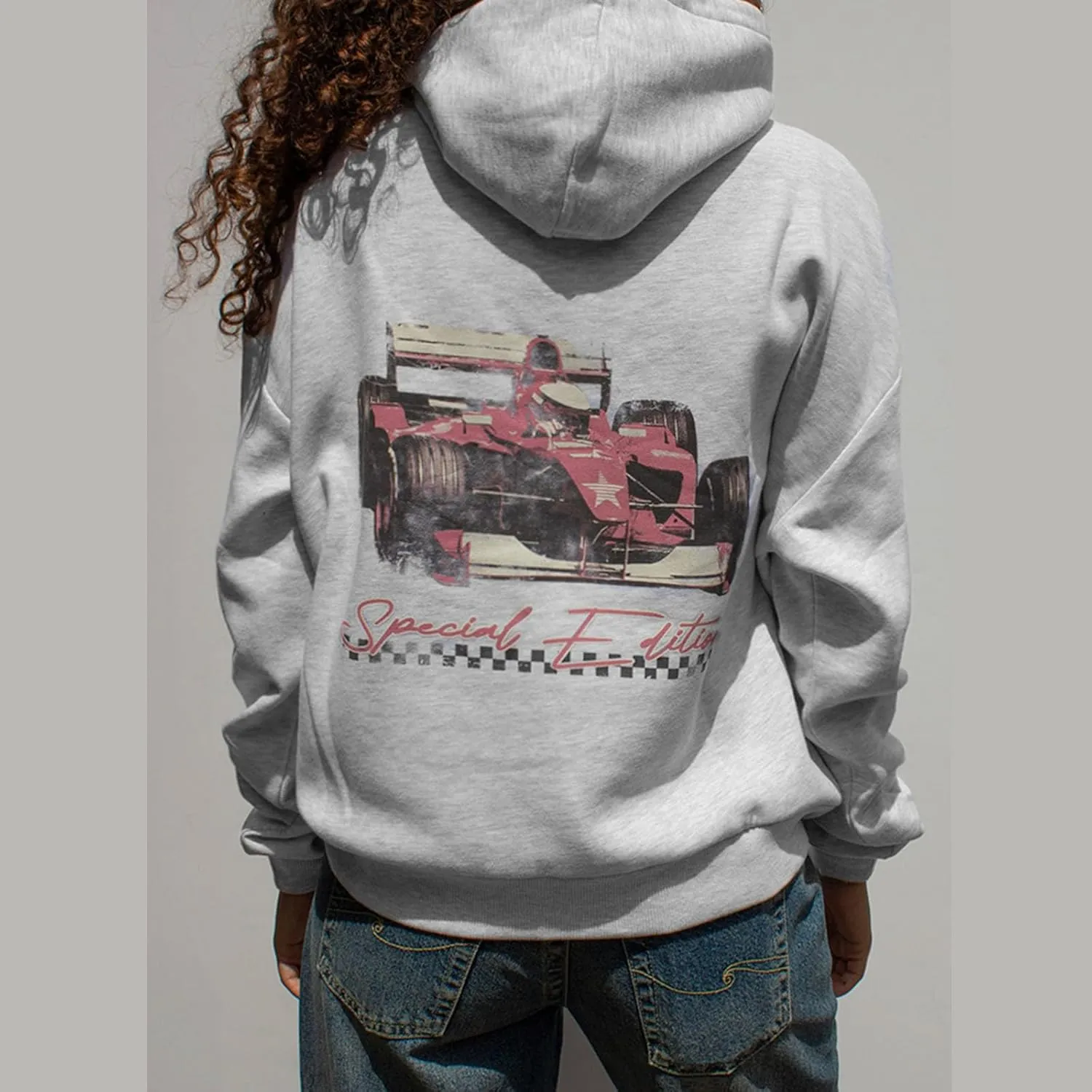 Women Graphic Hoodie Sweatshirt Y2K Fairy Grunge Loose Oversized Long Sleeve Hooded Pullover Fall Winter Streetwear