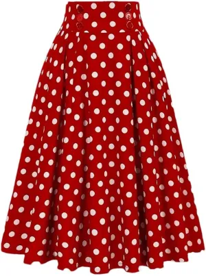 Women High Waist Skirt Vintage Casual Skirts Women's Pleated Skirt