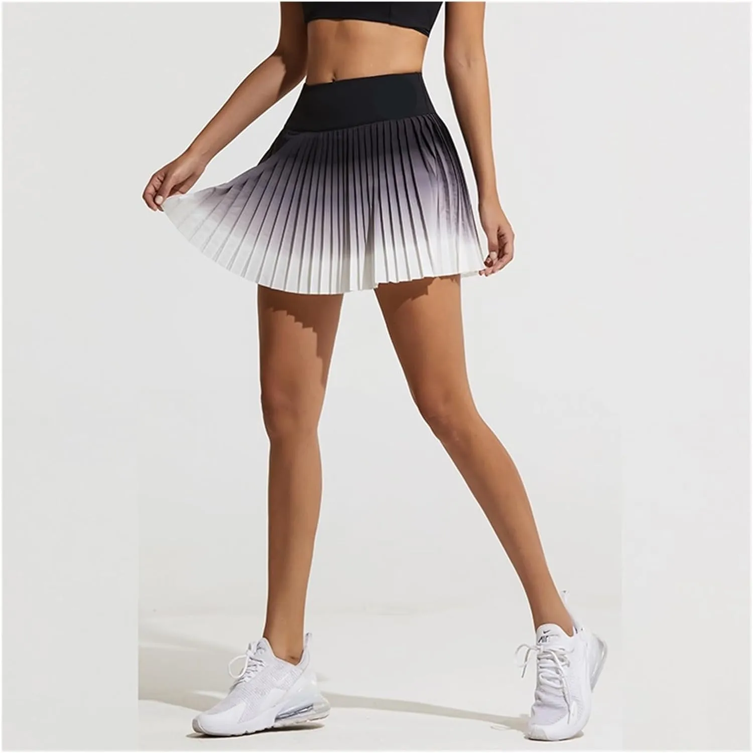 Women Tennis Skirts S-XXL Gym Golf Running Pleated Skirt Girls Gradient Sports High Waist Skorts with Pocket
