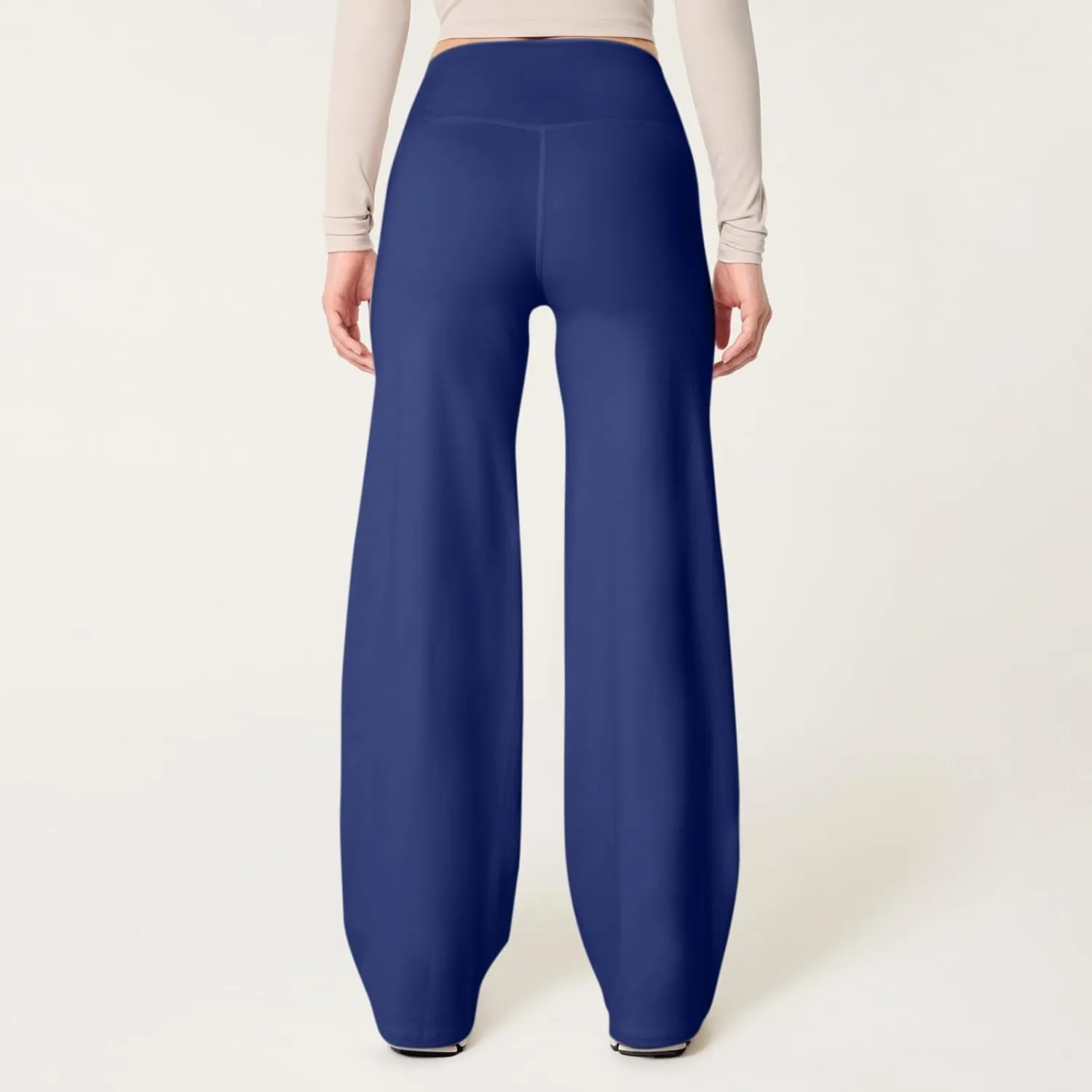 Women Wide Leg Yoga Pants High Waist Straight Trousers Dress Work Pants Tummy Control Flare Leggings with Pockets