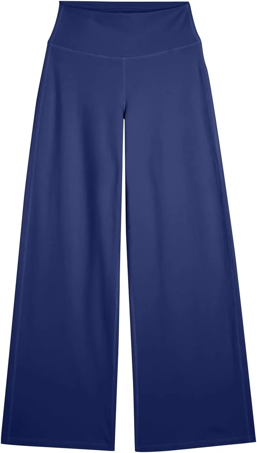 Women Wide Leg Yoga Pants High Waist Straight Trousers Dress Work Pants Tummy Control Flare Leggings with Pockets