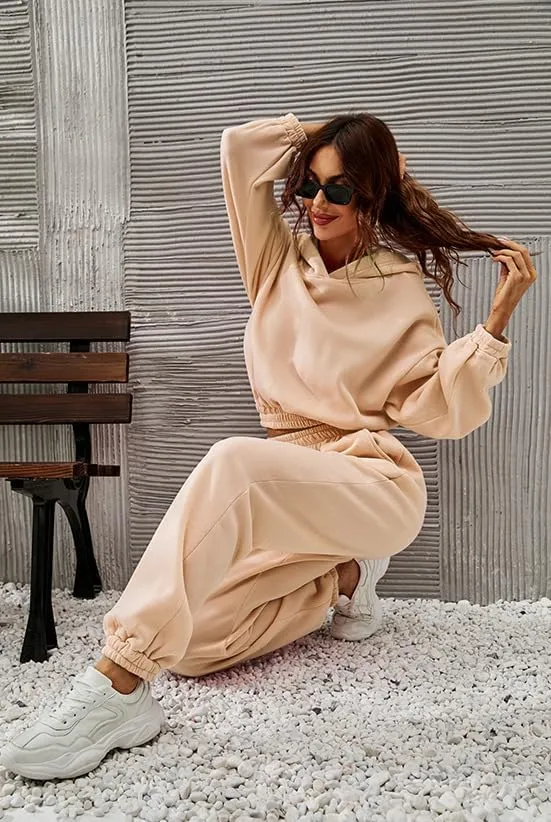Womens 2 Piece Outfits Hoodie Sweatsuit Sets,Fall Oversized Sweatshirt Jogger Sweatpants Y2K Fashion Lounge Sets