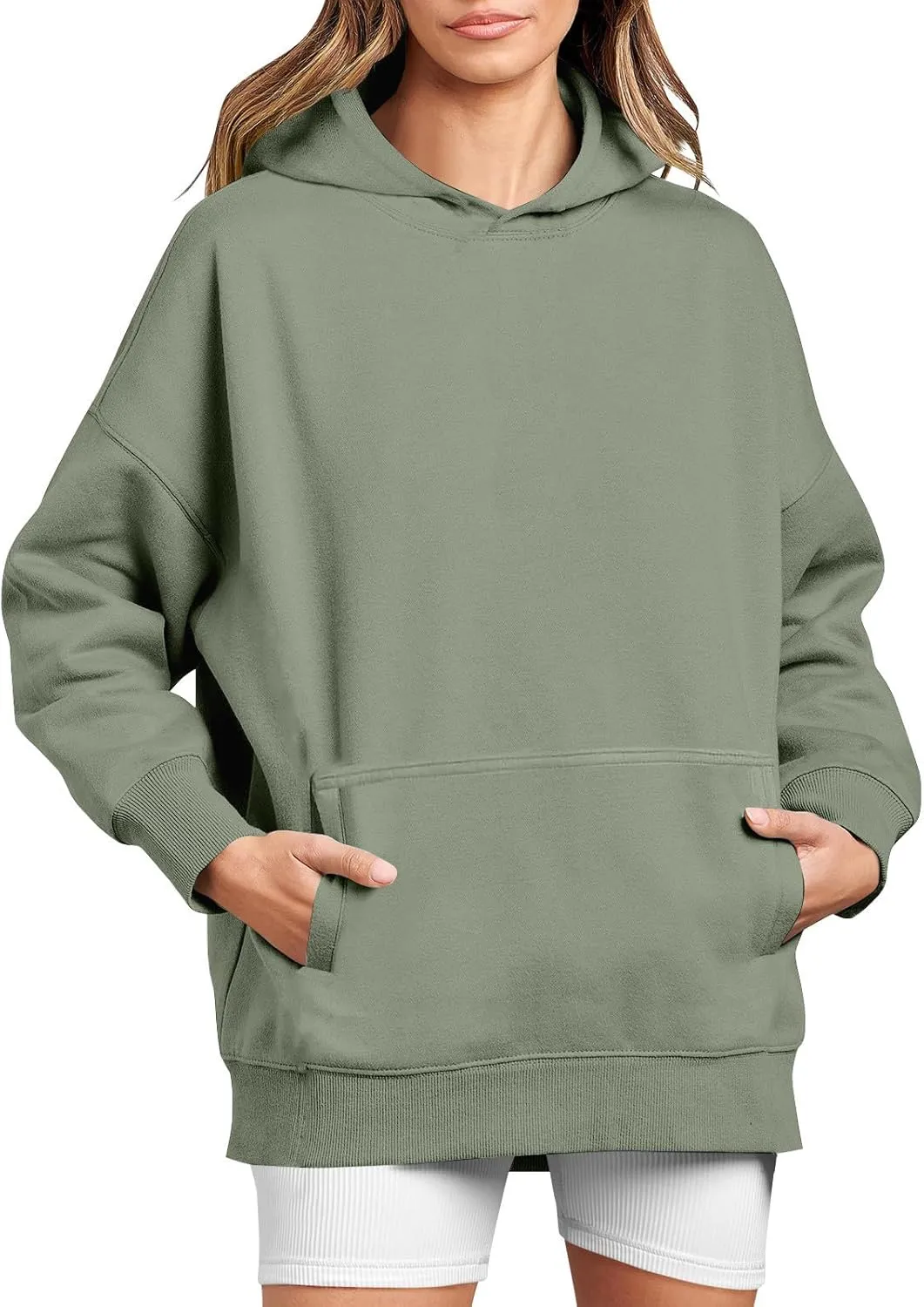 Women's Camo Hoodie Maple-Leaf Print Oversized Sweatshirt Fleece Hooded Sweatshirts with Pocket Casual Fall Pullover