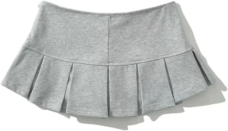 Women's Fabric Low Waist Mini Skirt Wide Pleat Decoration Light Flounce A Line Skort Hot Sweet