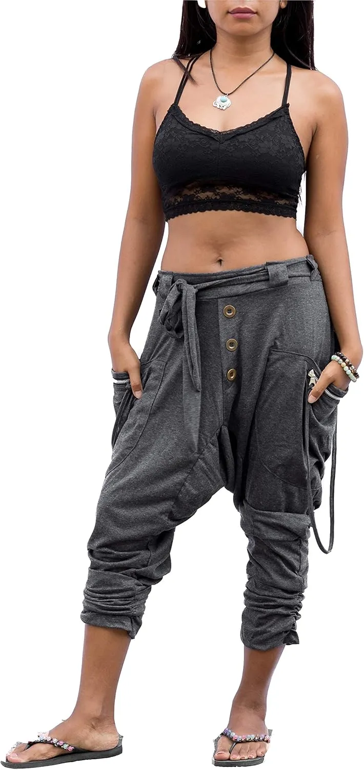 Women's Harem Loose Yoga Travel Lounge Pants with Pockets Casual Boho