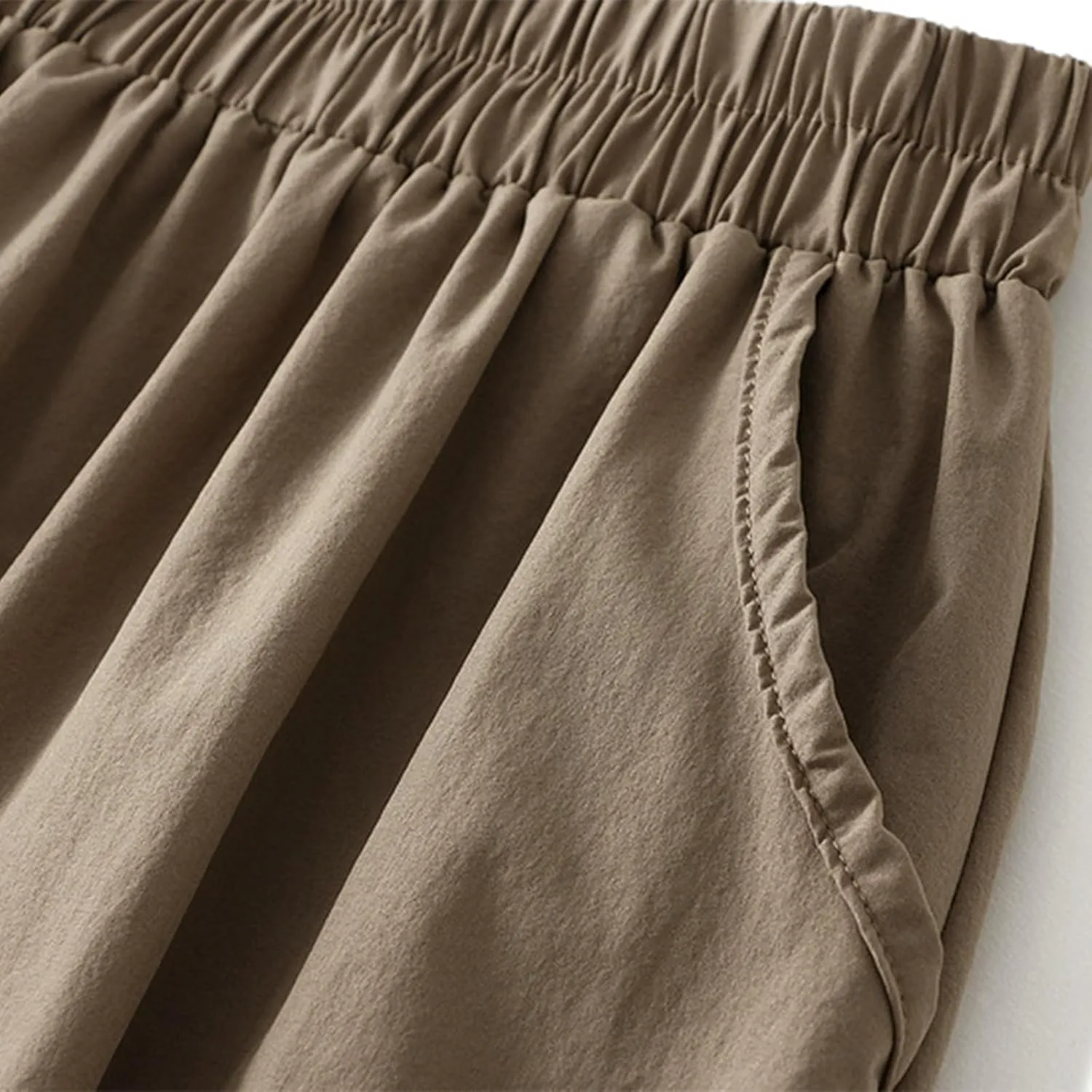 Women's High Waist Flared Skirt Casual Pleated Swing Midi Skirt Vintage Plain A-line Long Skirts with Pockets