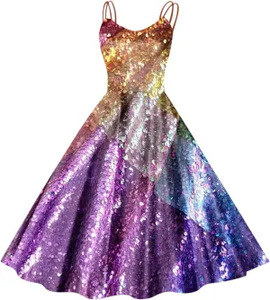 Women's Mardi Gras Dress Color Block Swing Maxi Dress Homecoming Dresses Holiday Carnival Formal Evening Dresses