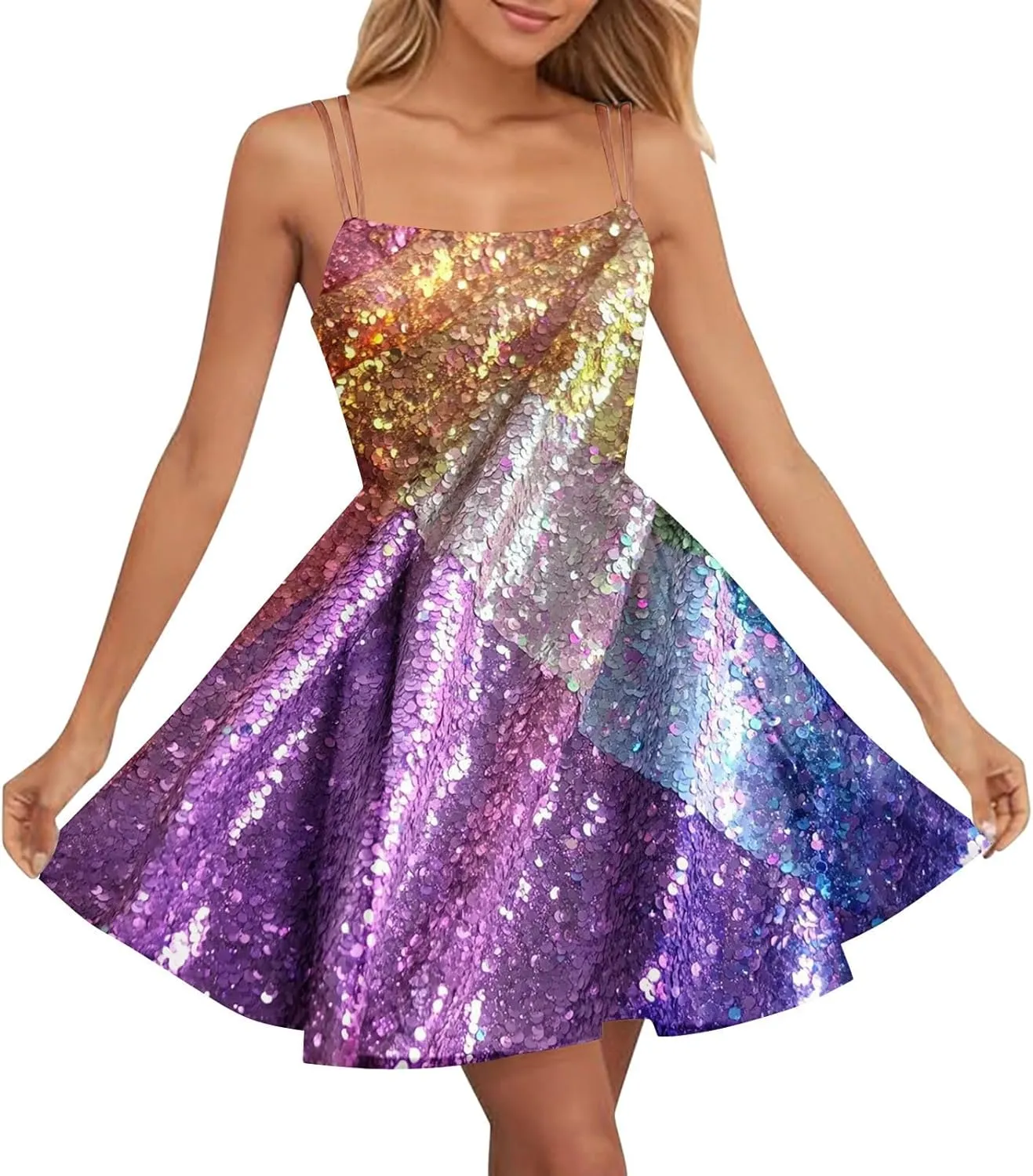 Women's Mardi Gras Dress Color Block Swing Maxi Dress Homecoming Dresses Holiday Carnival Formal Evening Dresses