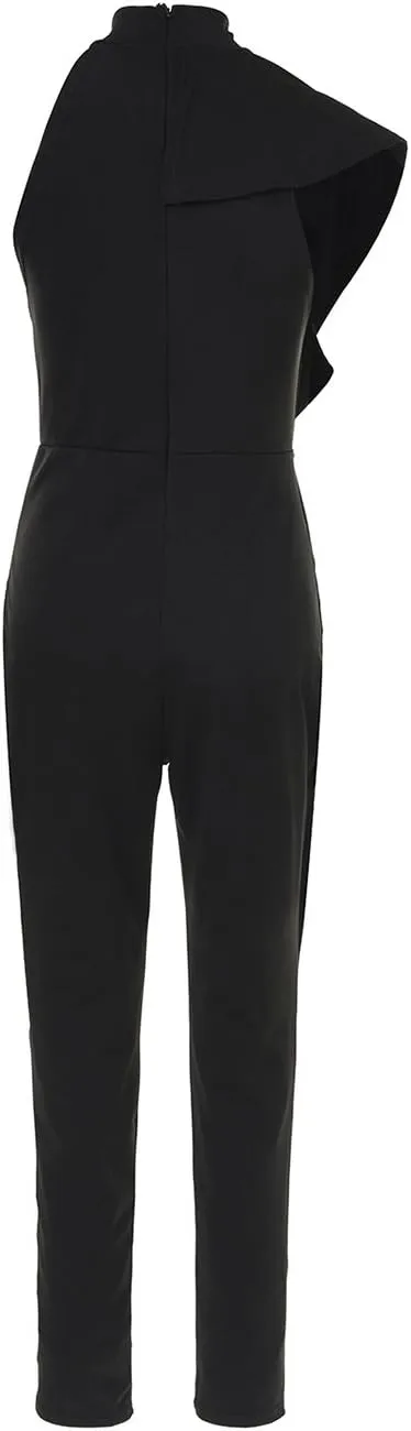 Women's Sexy Thin Ruffle Strapless High Waist Clubwear Long Wide Leg Pants Jumpsuit Rompers