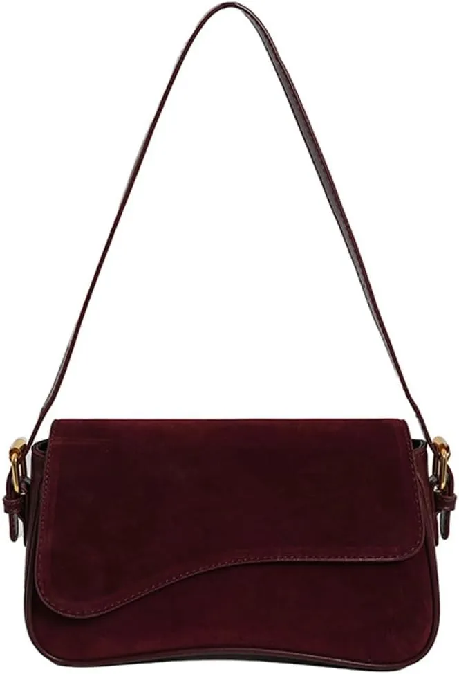 Womens Suede Hobo Shoulder Bag Retro Winter Fall Tote Handbags 2024 Crossbody Bag Underarm Bags for Travel Work