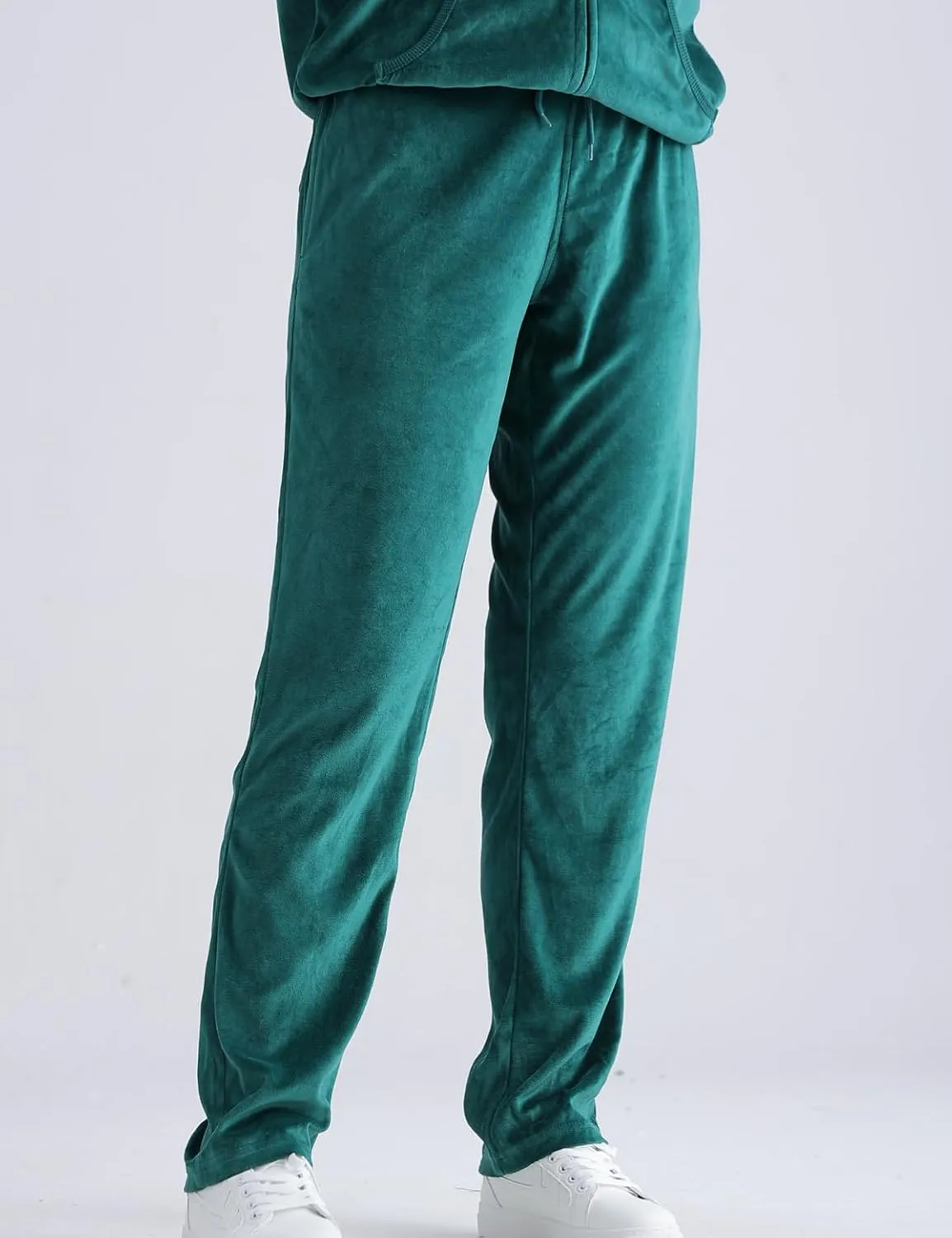 Yasumond Womens Velour Tracksuit 2 Piece Outfits Long Sleeve Zip Hooded Lounge Velvet Sweatshirt and Sweatpants Set
