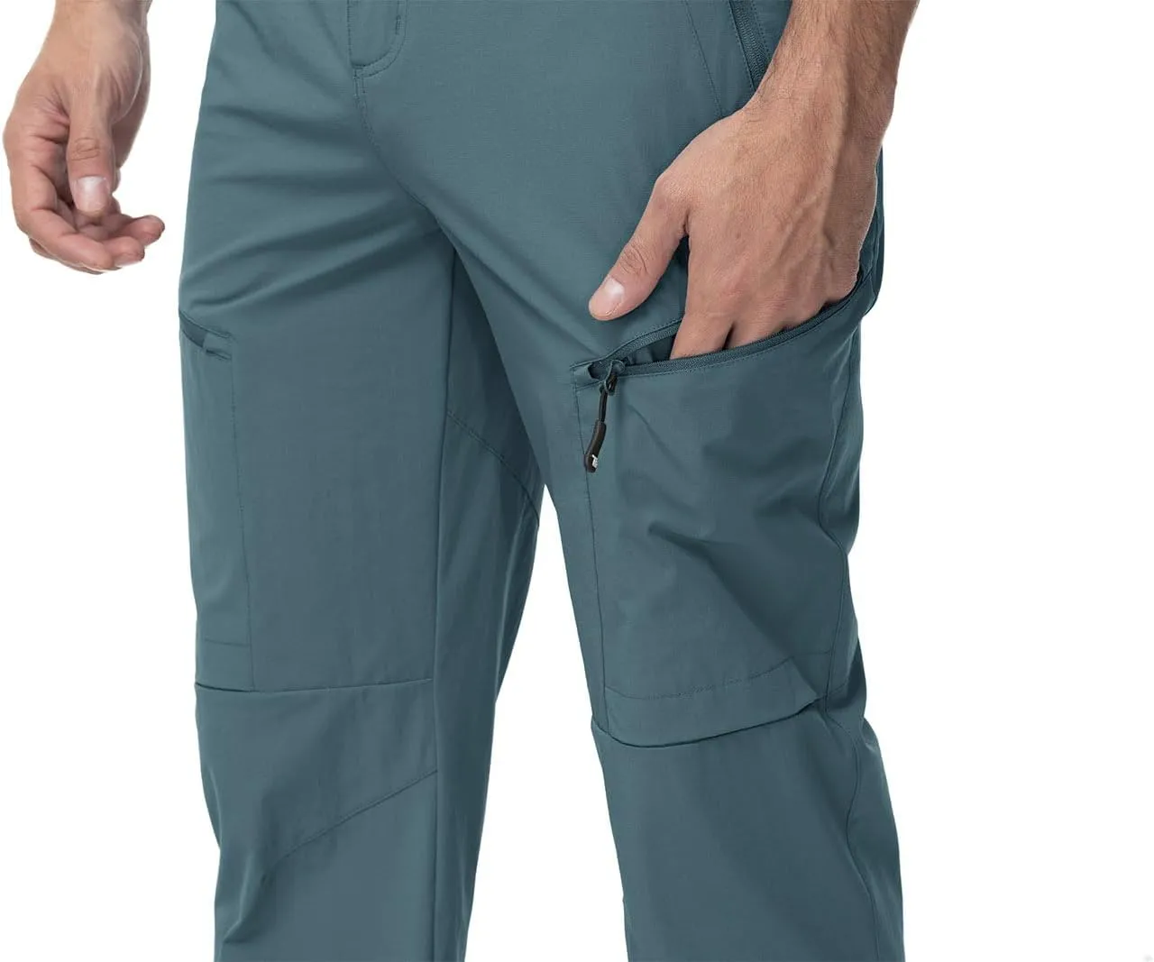 YSENTO Men's Cargo Hiking Pants Lightweight 5 Zipper Pockets Stretch Quick Dry Camping Fishing Travel Pants