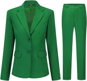 YUNCLOS Women's 2 Pieces Office Suit Set Long Sleeve Blazer Jacket and Suit Pants
