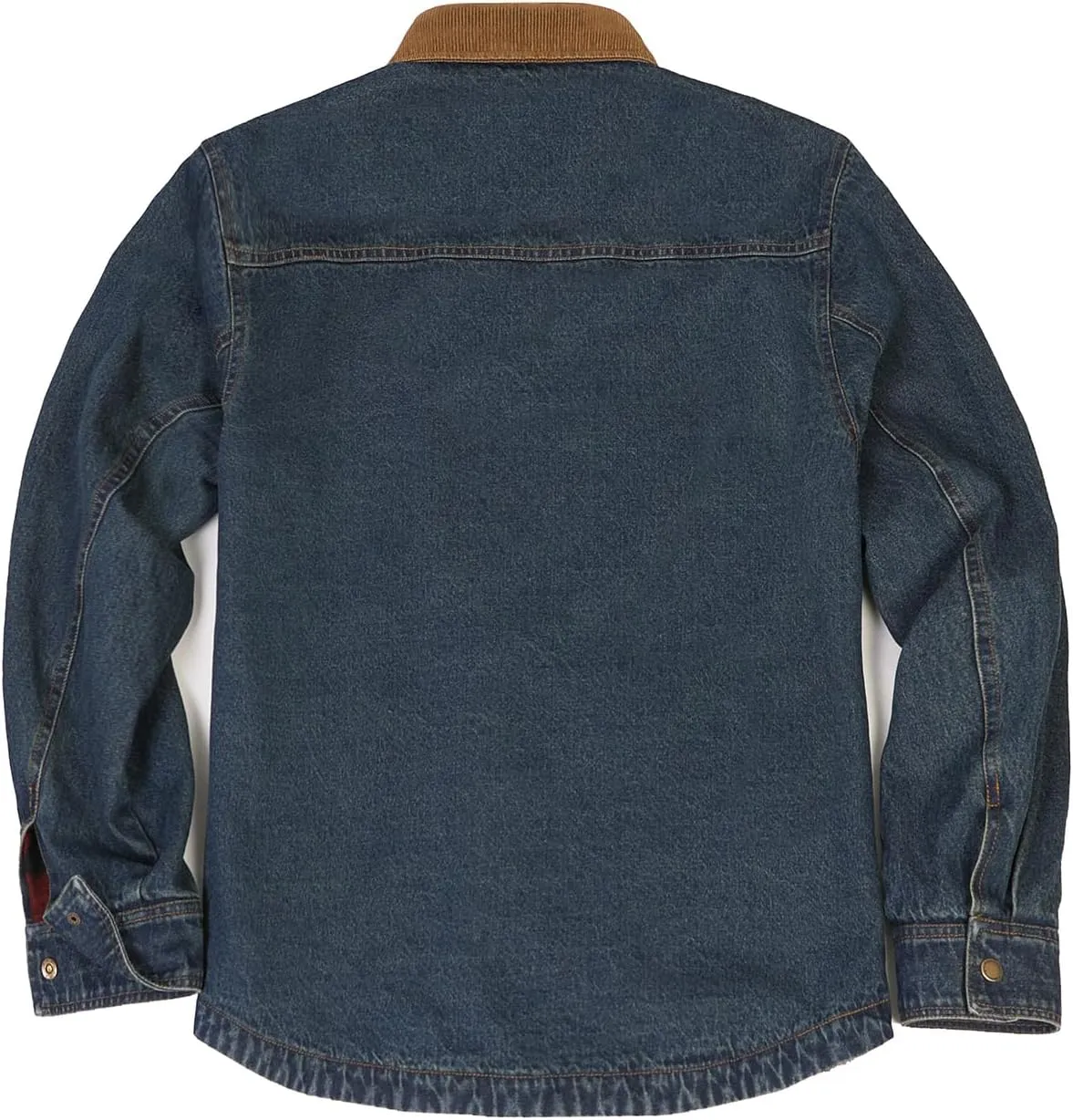 ZENTHACE Men's Flannel Lined Denim Washed Work Shirt Jacket, Fall Winter Utility Jean Shacket