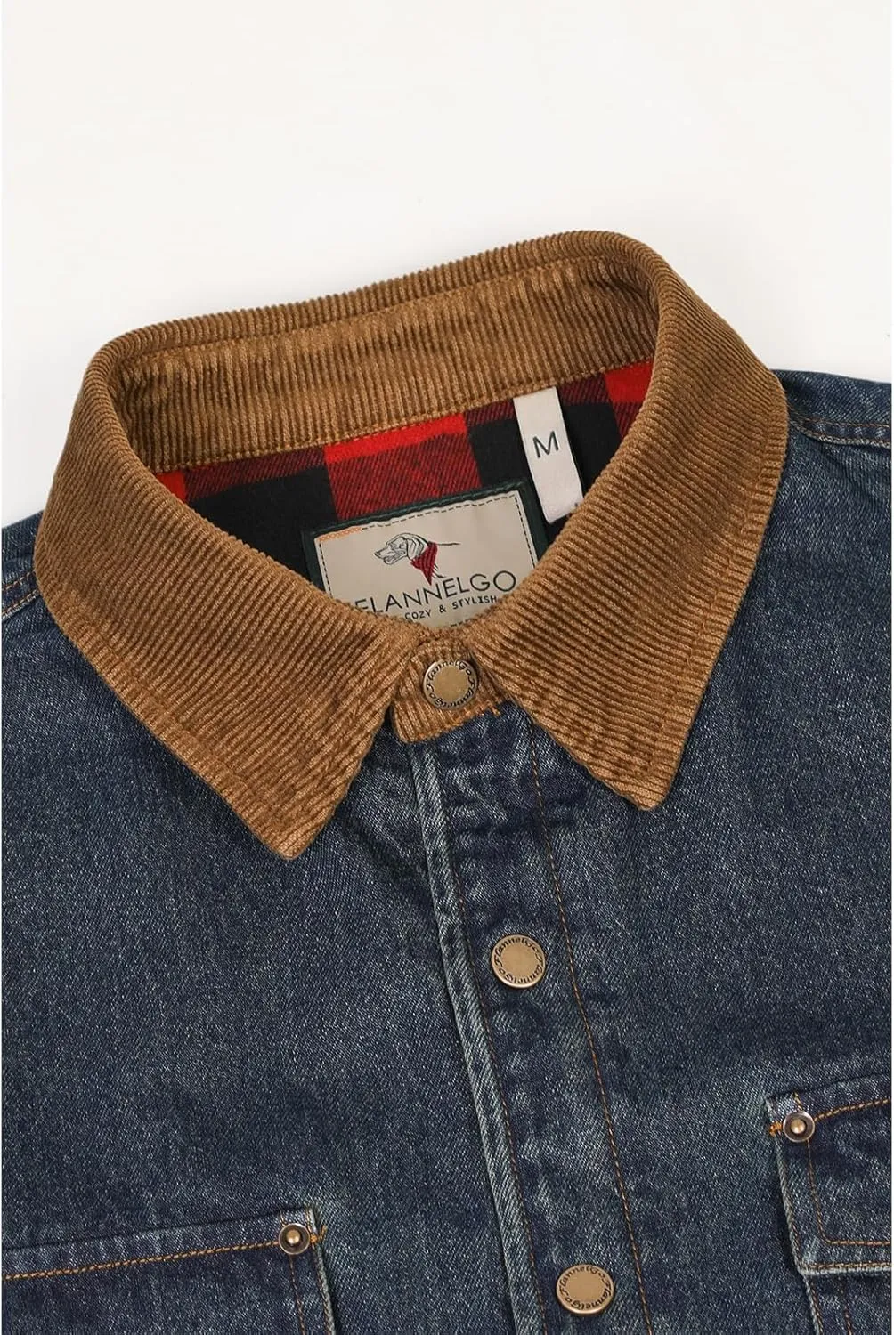 ZENTHACE Men's Flannel Lined Denim Washed Work Shirt Jacket, Fall Winter Utility Jean Shacket