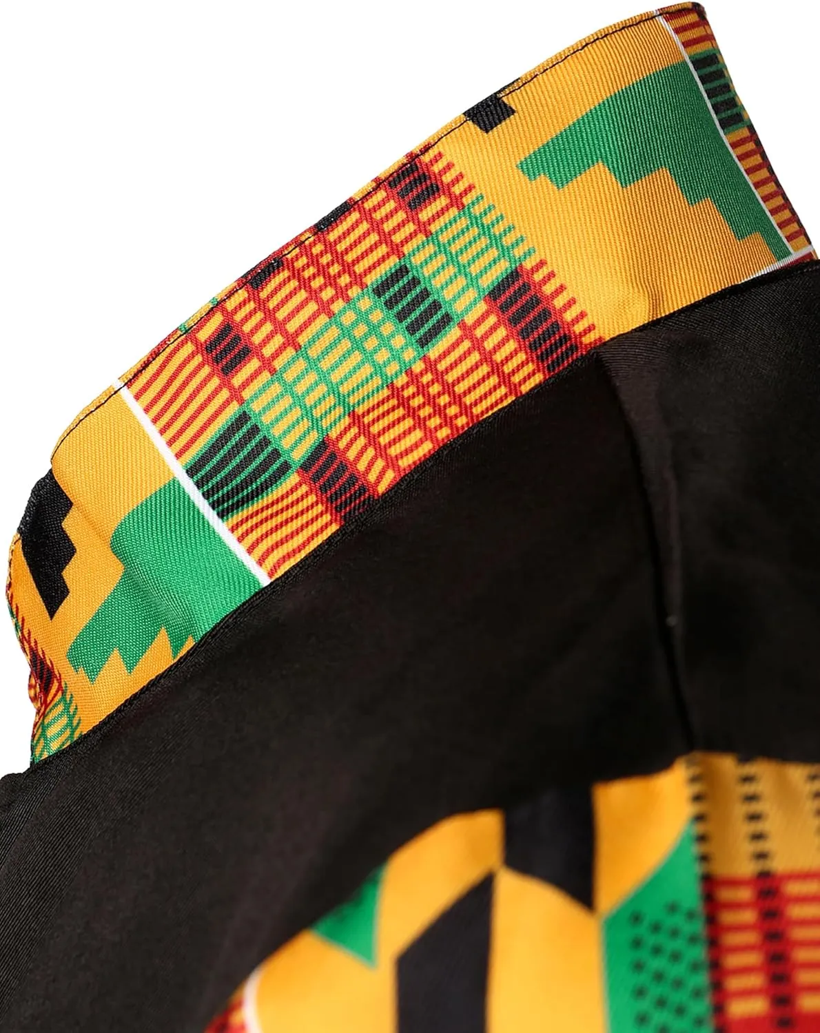 ZEROYAA Men's Kente Print Suit Long Sleeve Button up African Dashiki Shirt and Pants Ethnic 2 Piece Outfit