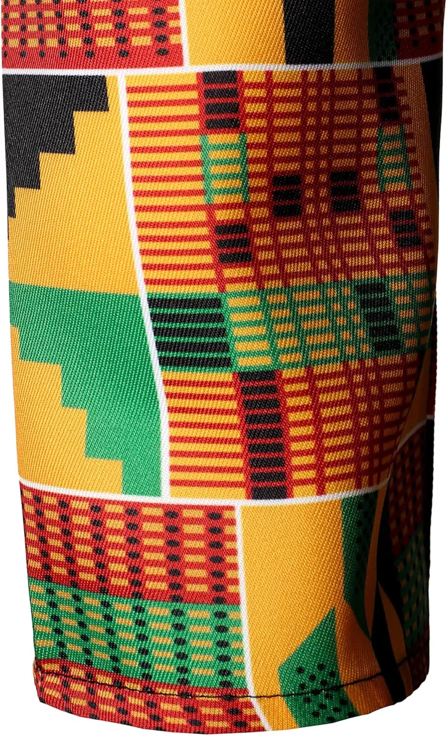 ZEROYAA Men's Kente Print Suit Long Sleeve Button up African Dashiki Shirt and Pants Ethnic 2 Piece Outfit